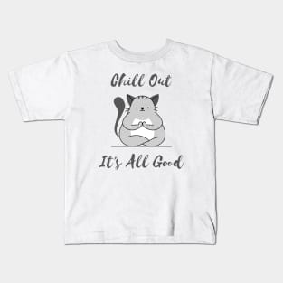 Funny Cat Meditating Kids T-Shirt